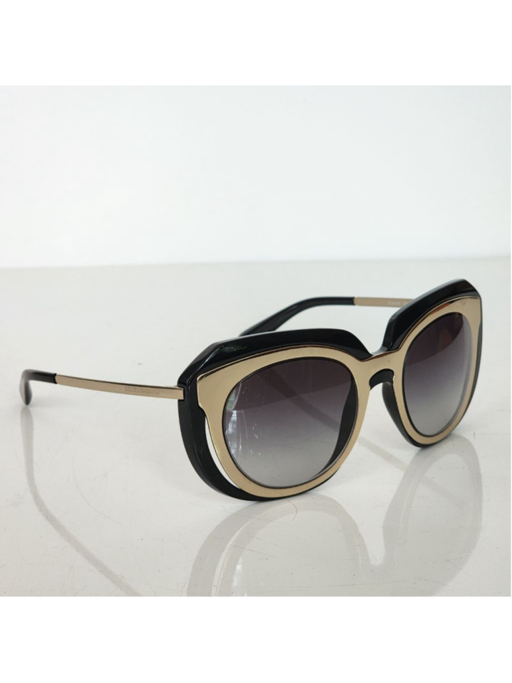 DOLCE & GABBANA Women's Black Gold Gradient Cat Eye Sunglasses DG6104